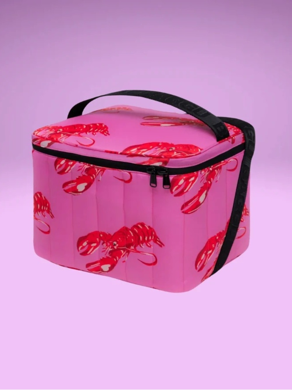 BAGGU Pink Lobster Puffy Cooler Bag